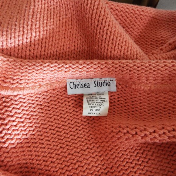 CHELSEA STUDIO CORAL ORANGE LONG SLEEVE BOAT NECK SWEATER - TERRA COTTA - MEDIUM - Picture 6 of 6